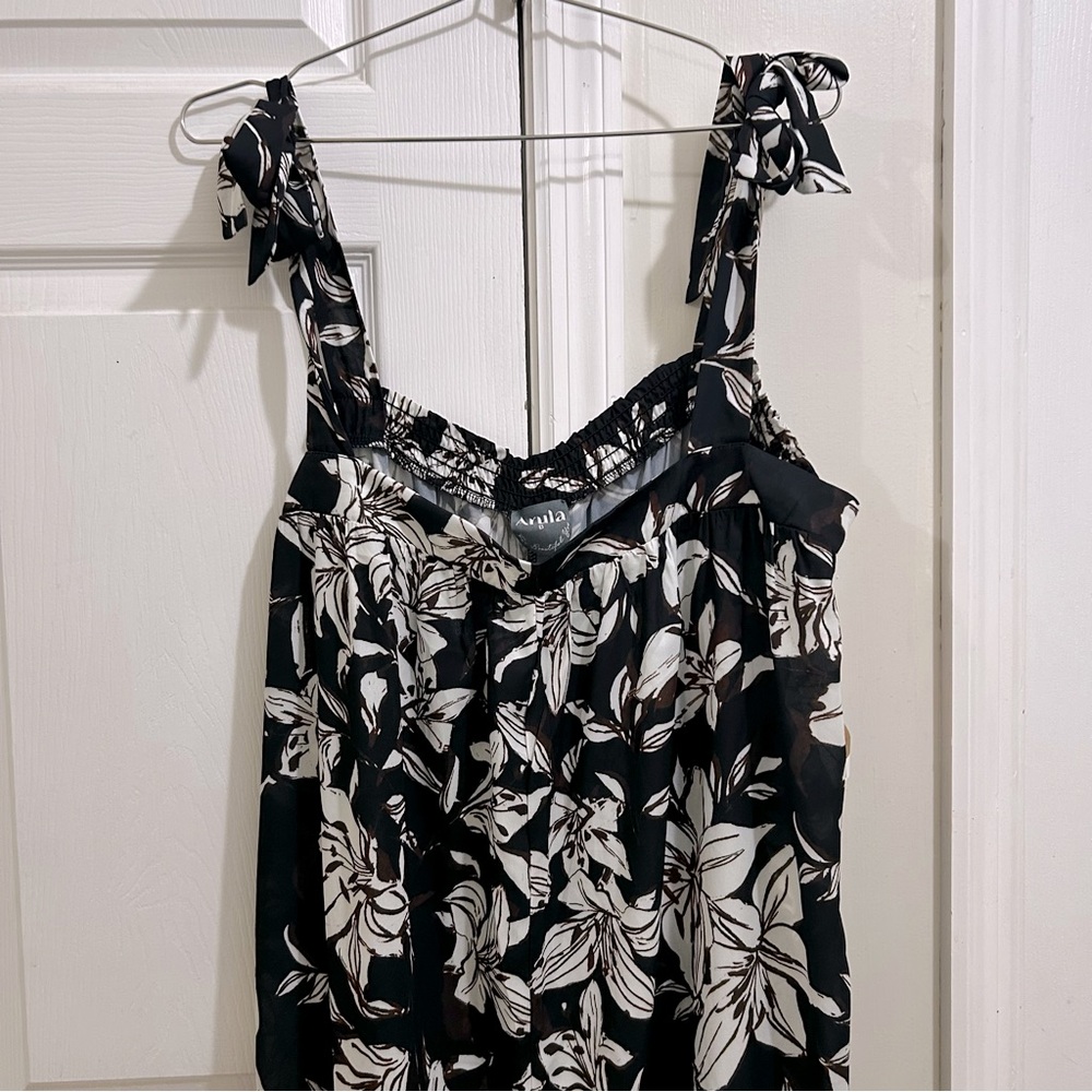 ARULA Black, White & Brown Floral Jumpsuit Size B 2X NWT - Picture 5 of 11